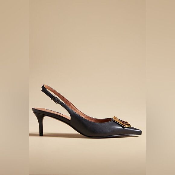 ANTHROPOLOGIE BIBI LOU BARR HEELS BLACK - Picture 3 of 3